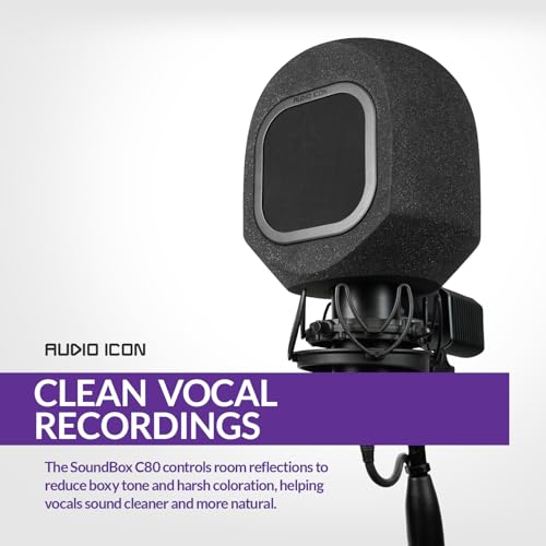 Soundbox C80 Cabina de Aislamiento para Grabación Vocal, Escudo Portátil para Micrófono con Filtro Antipop para Estudio, Espuma Acústica, C800G, WA-8000 Negro Clásico miniatura 5