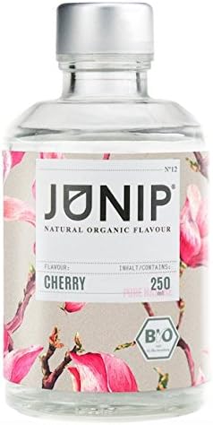 Sugar Free Syrup by JUNIP | 250ml Low Calorie Syrup with Cherry Aroma Flavour for Your Drink, Tea & Water | Alternative to Fruit Infuser Water