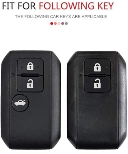 Image of TPU Car Key Cover Black & Golden Compatible for Suzuki Ertiga, Swift, Dzire (Suzuki, 3 Button Push Smart Key)