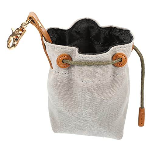 Bolsa de golosinas con cordon de lienzo resistente para comida de perro y snacks de paseo 2