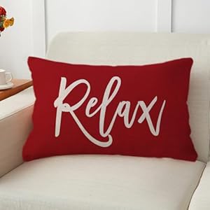 ULOVE LOVE YOURSELF Relax&Unwind Throw Pillow Covers 12x20 Farmhouse Spring Summer Decorative Lumbar Pillowcases Porch Patio Cushion Covers 2Pack for Bedroom Living Room Sofa Couch Home Decor (Red) ULOVE LOVE YOURSELF RelaxUnwind Throw Pillow Covers 12×20 Farmhouse Spring Summer Decorative Lumbar Pillowcases Porch Patio Cushion Covers 2Pack for Bedroom Living Room Sofa Couch Home Decor Red
