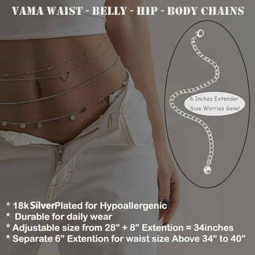 Image of Vama Fashions kamarbandh western hip waist Belly chain ottiyanam aranjanam for lehanga kamarpatta for women