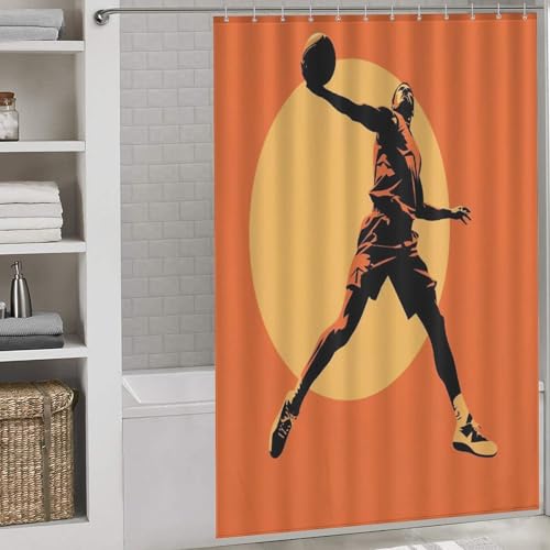 Rideau de douche basket-ball imperméable en polyester 152x183 cm - 2