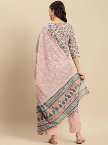 Image of FABNEX Kurta Set for Women | Women Kurta Pant Set |Cotton Blend Regular Women Kurti with Dupatta (Mix Kurta Set 2)