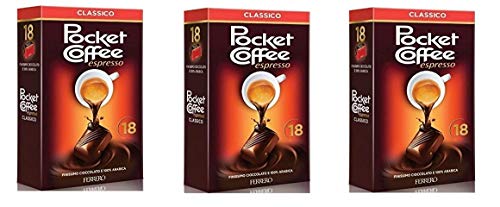 3x Ferrero Pocket Coffee Espresso 18 pezzi Pralinen mit flüssigem Kaffee gefüllt 225g