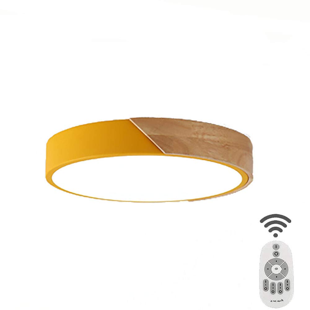 Plafonnier LED à intensité variable 50 cm éclairage télécommande bois - 8