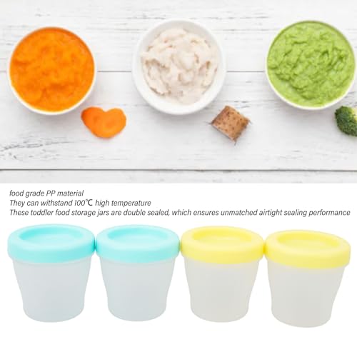 Recipientes de Alimentos para Crianças de Grau Alimentício PP 150ml Com Vedação Dupla, Escala Transp