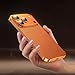 YBDXVX for iPhone 17 Pro Max Aluminum Bumper Case Slim Thin Metal Frameless Minimalist Borderless Design with Camera Lens Protector Shockproof Protective Cover for Men Women, Orange