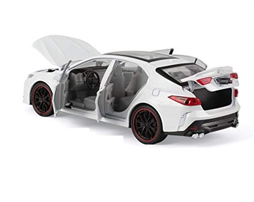 XMSM Vehicles Toy Car 1/24 for Toyota Eighth Generation for Camry Metal Die Cast Car Alloy Collection Pull Back Sound Light Model Vehicle Kids Toys for Kids Gift (Color : White with Box)