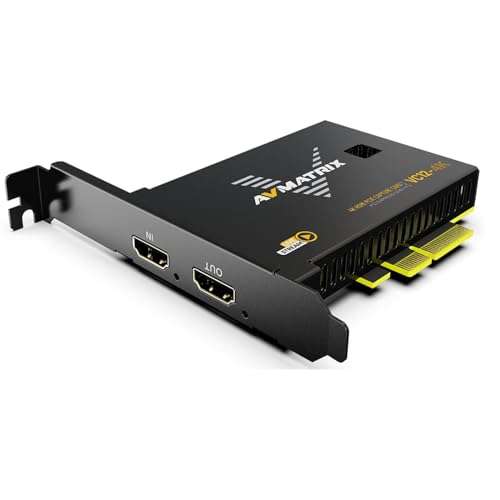 AVMATRIX PCIE Capture Card, 4K60 UHD Passthrough/Capture for Game streamen und aufzeichnen mit Ultra-Low Latency on PS5 PS4/Pro Xbox Series X/S Xbox One X/S in OBS Windows and Linux VC12-4K