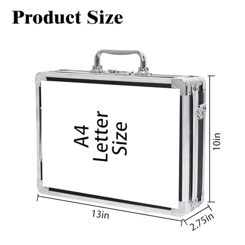 Image of Clipboard with Storage Combination Lock with Handle | metal clipboard with storage aluminum briefcase Storage Clipboard 13.5 x 10 Inches, Sliver
