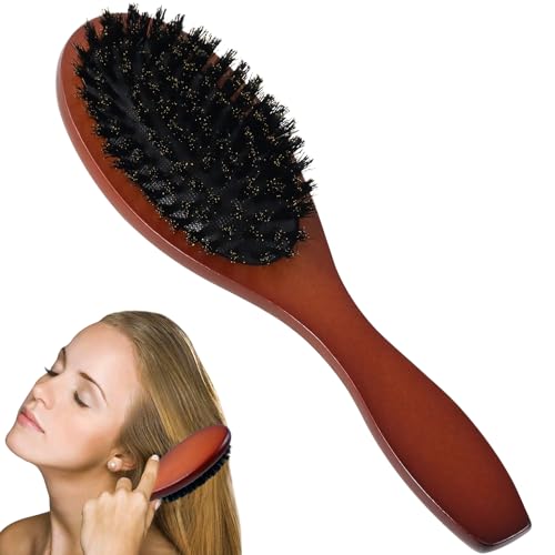Sularpek Cepillo Cerdas Jabali, Cepillo de Pelo de Cerdas Naturales, Peine de Salón para Moño, Reduciendo la Rotura del Cabello, para Mujeres, Hombres y Niños