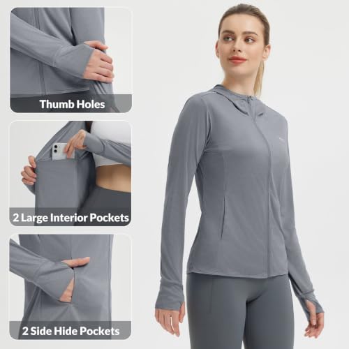 Image of baleaf Women's Sun Protection Jacket Hoodie Clothing Lightweight Long Sleeve Sun Cover Up Shirt