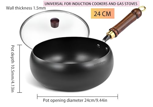 Wok de hierro sin recubrimiento con tapa de vidrio 24 cm miniatura 2