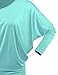WT826 Womens Batwing Long Sleeve Top XXXL Aqua