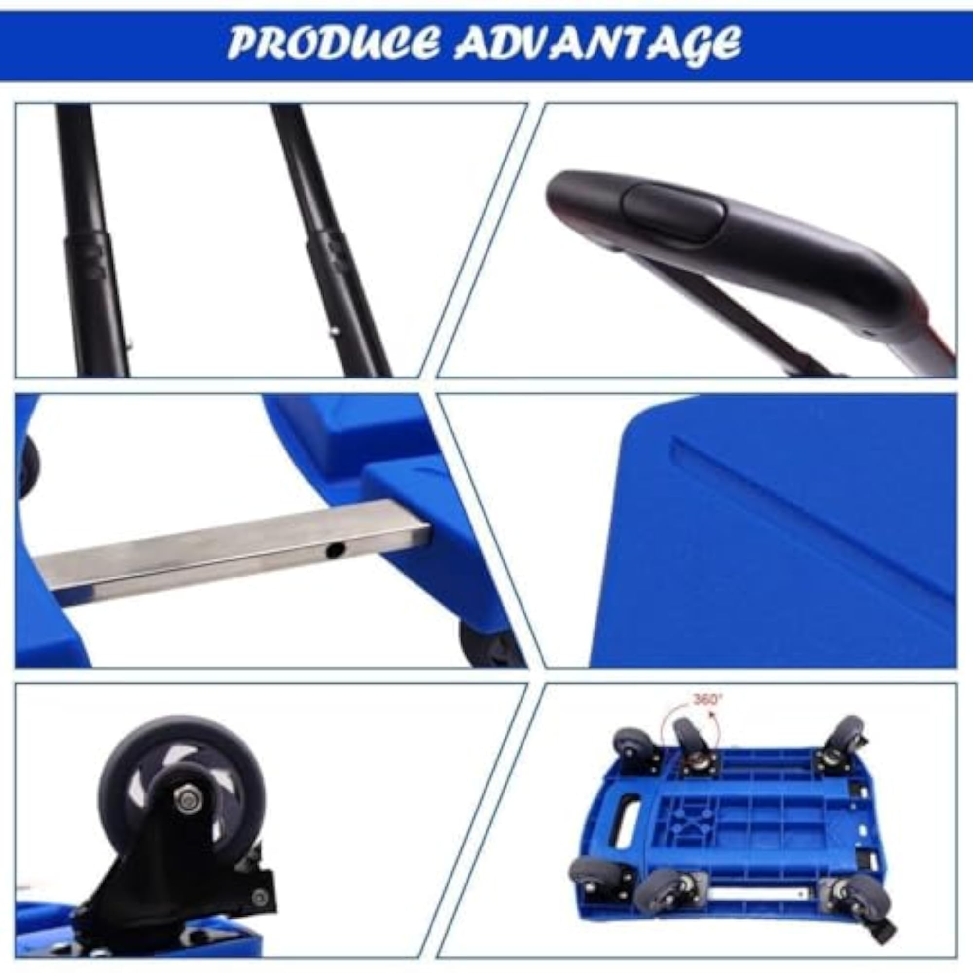 Folding Hand Luggage Trolley Cart for Material Handling