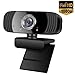 Produktbild NJesBaa Webcam 1080P mit Mikrofon, Full HD Webcam PC Laptop Desktop USB 2.0 Webkamera mit Drehbarem Clip für Videoanrufe Studieren Konferenzen Aufzeichnen Spielen