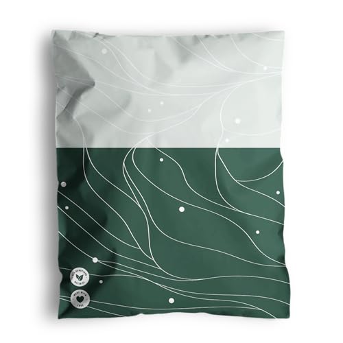 Poly Mailers 10x13-25 Pack Biodegradable Shipping Bags for Clothes - Impack Self-Seal Waterproof Thick Mailing Envelope for Accessories & Clothing - Japanese Green