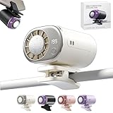 CBDYWVR 2026 Car Clip On Air Conditioner Fan with 16°C Semiconductor Cooling Chips, 199 Speeds Adjustable & LED Display 360° Rotation, Portable Personal Cooler for Office,Umbrella,Bike,Beach (White)