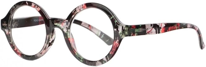 Giny Women's Large Round Red Flower Reading Glasses - Size: Dioptre 2.5 - Colour: Red - Men, Red