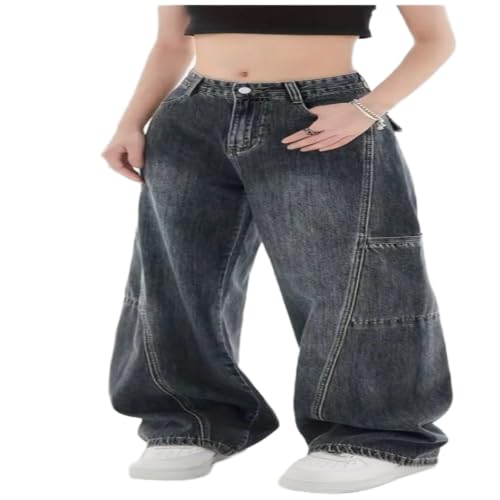 Image of ODDMONEKY Baggy Jeans for Women || Korean Jeans for Women || Wide Leg Korean High Waist Baggy Denim Pants (Wjeans-7)