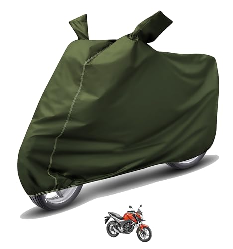 Image of Auto Hub Waterproof Bike Cover Compatible with Cb Hornet 160R Dustproof, UV Protection Two Wheeler Bike CB Hornet Cover - Green