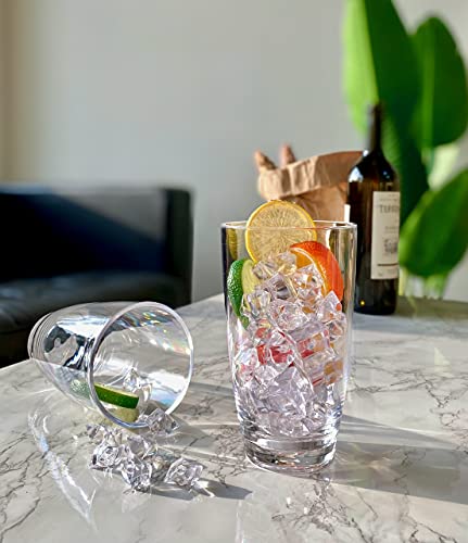Klifa- Eton- 15.2 & 20.8 Ounce, Set Of 8, Acrylic Tumbler & Highball Drinking Glasses Cups, Bpa-Free, Stackable Plastic Drinkware, Dishwasher Safe, Clear #TOP4