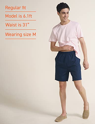 Image of DaMENSCH Cotton Lounge Elasticated Waistband, Bermuda Pants, Relaxed Fit, Home Shorts for Men