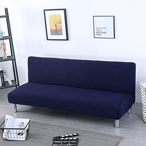 Funda de futón ajustable y lavable que protege sofás cama pequeños sin brazos 2