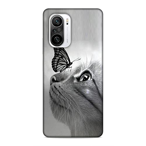 Image of Printed Mobile Back Hard Case Cover for Xiaomi Redmi K40 Pro /Xiaomi Redmi K40 Pro Plus /Xiaomi Poco F3 | Pet, Butterfly, Animal, Cute Cat, Animal Lover-2195