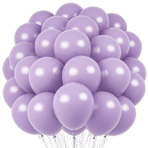 Image of Voircoloria 66pcs Lilac Purple Faded Purple Latex Party Balloons, 12inch | for Wedding, Birthday, Graduation, Bridal Shower, Baby Shower, Gender Reveal, Anniversary Party Decorations