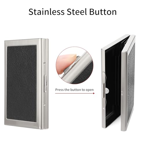 Image of Credit Card Holder Wallet for Women Men Stainless Steel Metal Card Case RFID Blocking Business Card Protector Case with 6 Slots