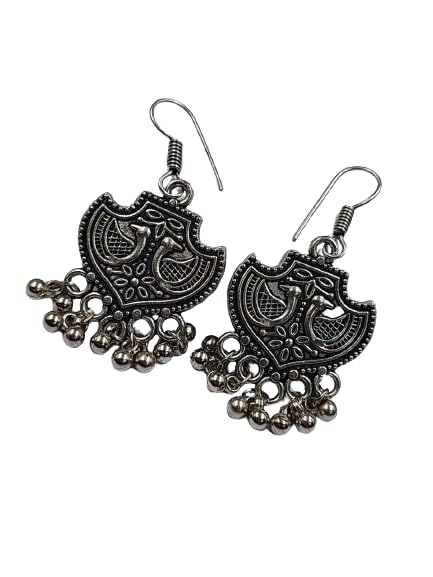Oxidized Silver Earrings - Lightweight Silver Plated Hook Earrings for Casual and Traditional (B0D9CYG1VH) Amazon Price History, Amazon Price Tracker