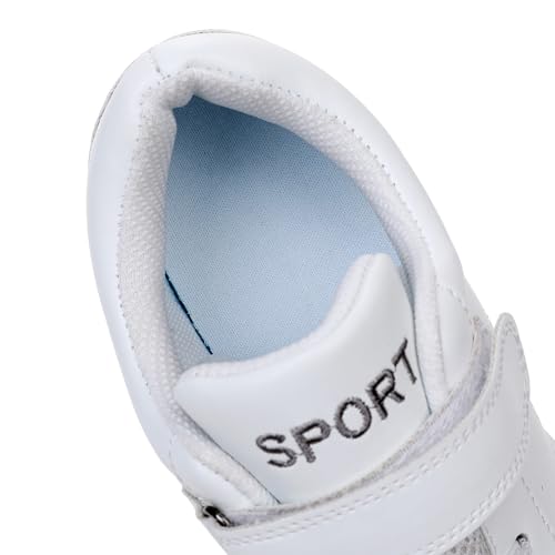 AOQUNFS Girls/Women White Cheerleading Dance Shoes Athletic Training Tennis Comfortable Youth Competition Cheer Sneakers4