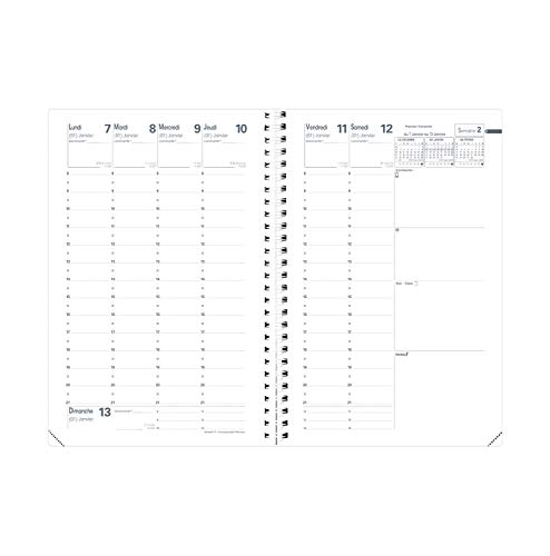 411piwiFo7L Quo Vadis - Collection: Impala Spiral Minister - Civil Diary - Weekly - Format: 16x24cm - Colors: Black - Year: 2025