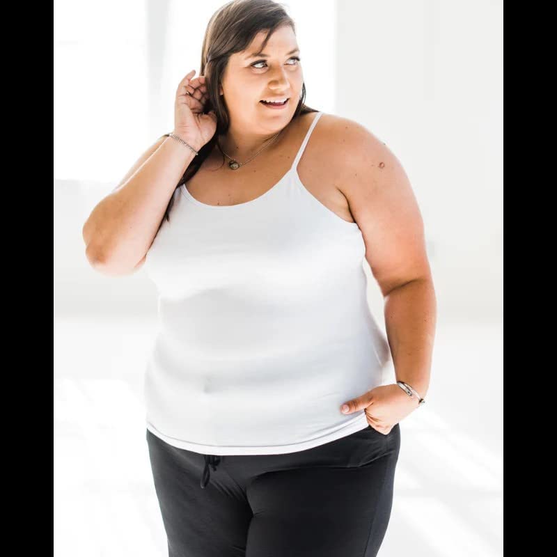 Image of SHAPERX Camisole for Women Adjustable Long Spaghetti Strap Tank Tops Lightweight Cami Undershirts Pack of 1 Plus Size