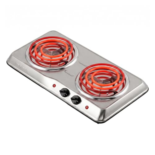 OVENTE 1700W Double Burner Silver