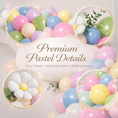 Spring Flower Balloon Arch Garland Kit, 157pcs Groovy Wildflower Balloon Arch with Daisy Balloons for Baby in Bloom Baby Shower Easter Party Spring Daisy Theme Birthday Party Decorations by Flohuaer - Used condition - Image 4