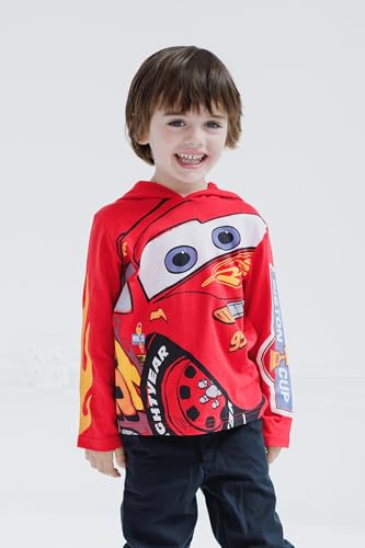Disney Cars Lightning McQueen Little Boys Hooded Long Sleeve T-Shirt 7-8 - image 2