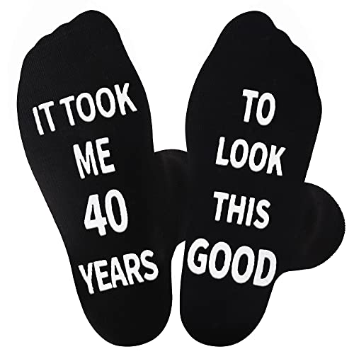 Jeasona 40th Birthday Gifts Men Funny Fun Novelty Crazy Black Non-slip Socks
