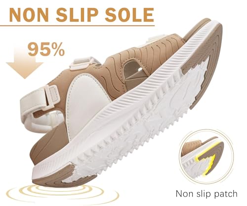 Image of ONCAI Women's Walking Sandals with Arch Support Hiking Athletic Sandals Woman Outdoor Cushion Footbed Water Summer Thick Rubber Soles Sandalias Mujer Size 6-12