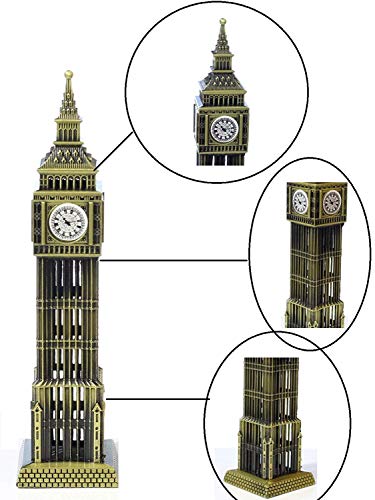 Lilone Metal Showpiece Paris For Home Decor | Eiffel Tower, Statue Of Liberty, Big Ben Tower, Home Decoration Items | Approx Size 15Cm, Orange