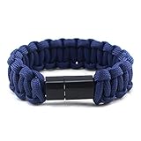 Material:Metall AJIAO USB-Armband Armband Für Männer USB Apple Phone Ipad Outdoor Multifunktions Ladegerät Regenschirm Seil Armband Survive Bangles