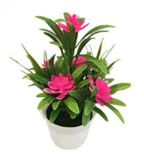 4 macetas de flores artificiales plástico que simulan falsas, decoración for el hogar, la oficina, regalo, bonsái escritorio, adornos for bodas, fiestas y balcones Para Dormitorio Habitación(Yellow)