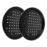 Tofficu 2 Stück Pizza Backblech mit Löchern Antihaftbeschichtete Backform für Pizza Flammkuchen Kuchen und Mehr Zuhause und Gastronomie