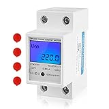 riel din ranurado precio Incluido en el Paquete - 1 * contador eléctrico monofásico digital LCD carril DIN 1 fase. Puede funcionar en un entorno de -25 55 ~ 55 grados Celsius. Nota: Este producto no tiene función de reinicio.