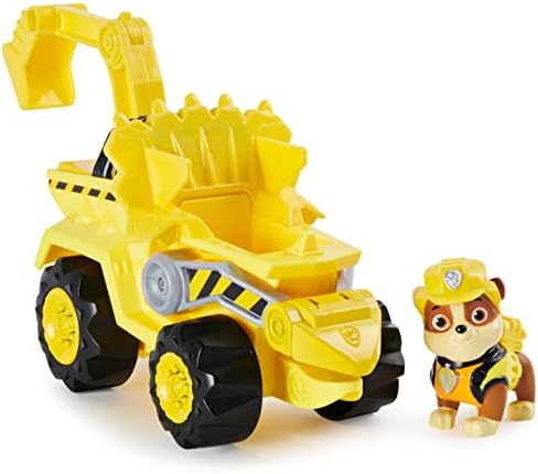 Paw Patrol, Dino Rescue Rubble’s Deluxe Rev Up Vehicle with Mystery Dinosaur Figure