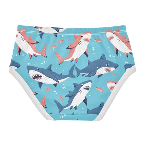 Wusikd Cartoon Shark Fishes Girls' Underwear Cotton Cute Girls Briefs Soft Toddler Underwear 2T2