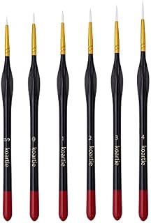 Koartie Artists Paint Brushes - 6 Pcs Professional Miniature Fine Paint Brush Set with Wooden Triangular Handles - Perfect for Detailing, Acrylic, Watercolour, & Craft Art  00, 0, 1, 2, 3, 4  Black