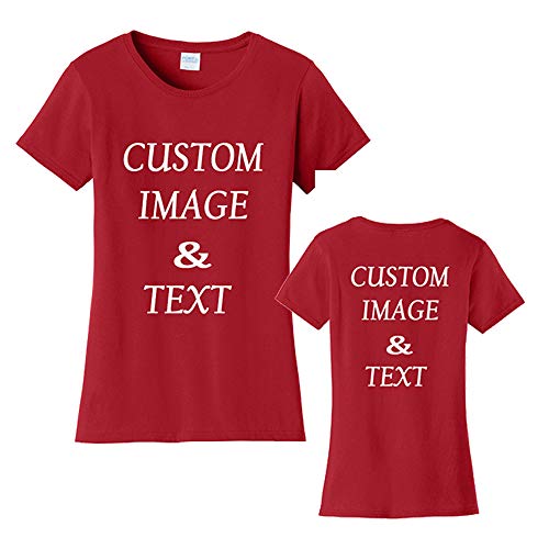 Ladies Customized Fan Tee Shirt, Design Your Own by Uploading Photos, Text, Logos Or Any Design, Custom Gifts3